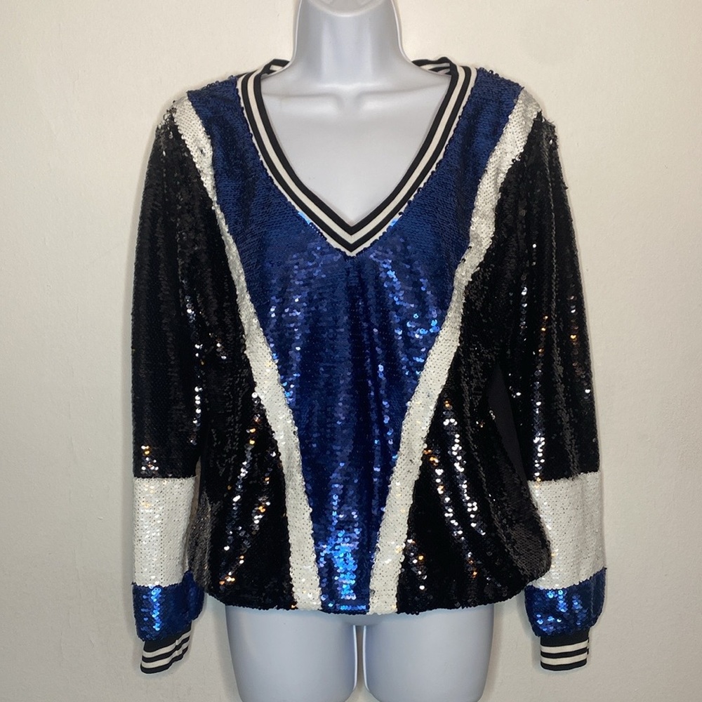 Sequined v-neck sweater